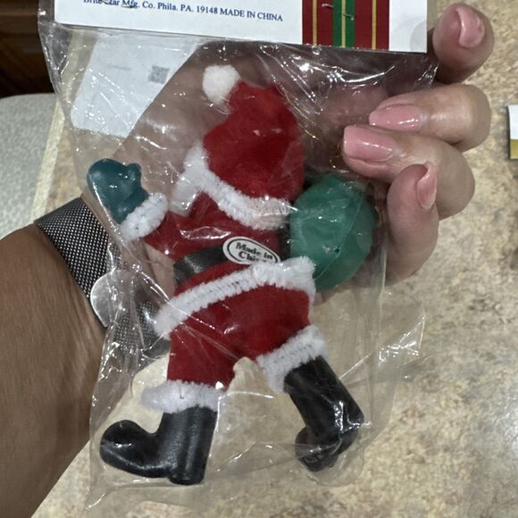 Vintage  Flocked Santa NOS Classic Trims Ornament - Picture 6 of 7